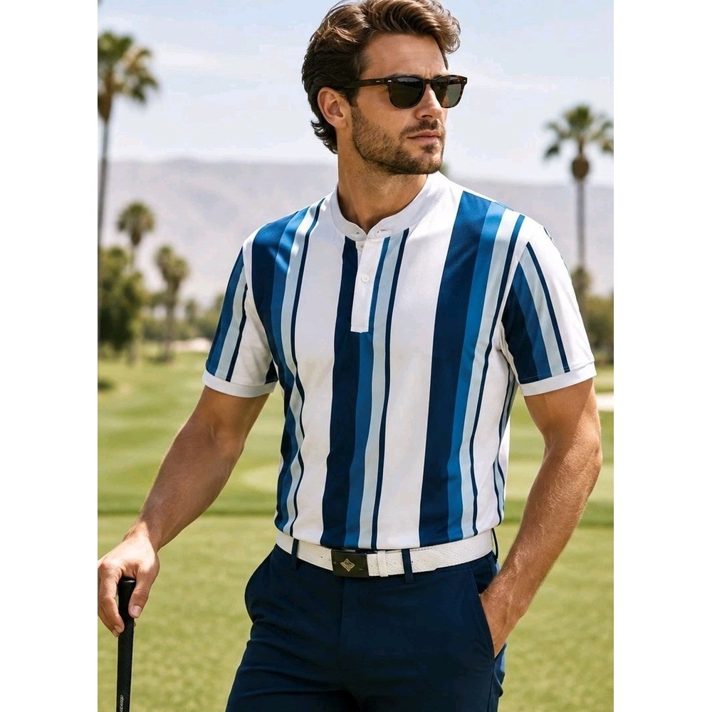 Mantra Men's Catalyst Aegean Polo Golf Performance Luxury M Shirt NWT